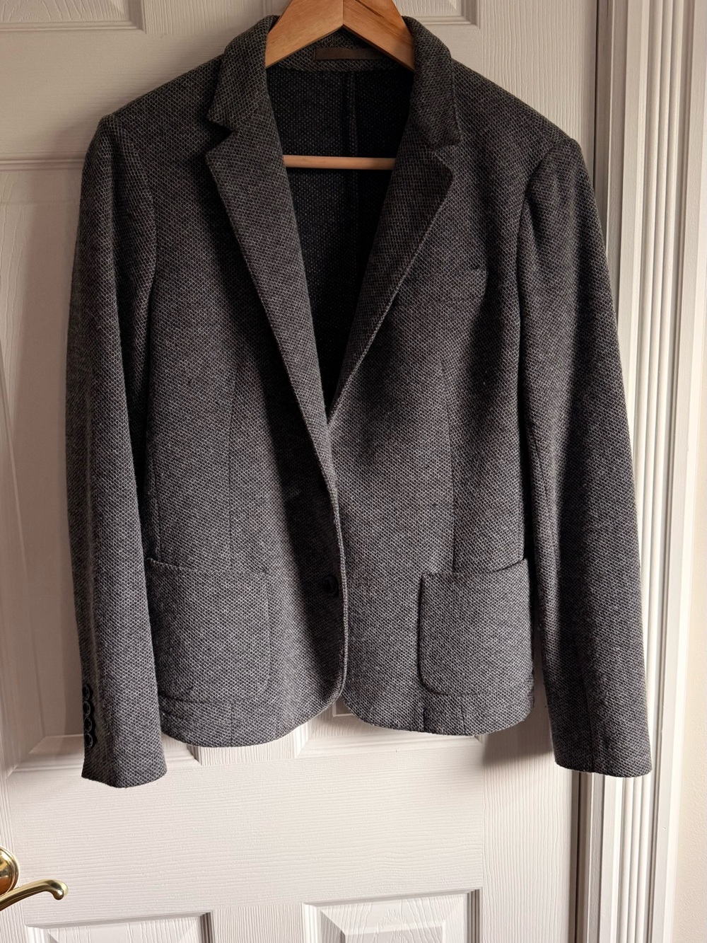 Gray Herringbone Women's Blazer